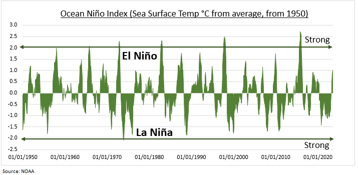 graf, El Nino, Ocean Nino index, Sea surface temperature