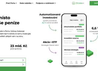 Portu.cz recenze: Automatizované investování pro každého Portu recenze – hlavní strana na webu