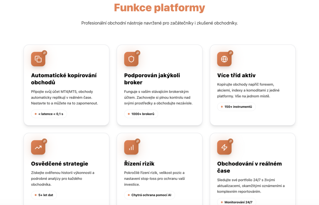 Funkce platformy fx junction - ForexMag.cz Tři kartičky s funkcemi platformy Funkce platformy: Automatické kopírování obchodů, Podporován jakýkoli broker, Více tříd aktiv s popisy.